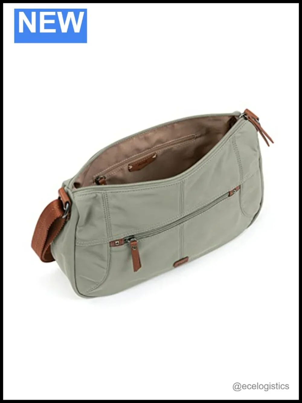 Recycled Nylon Hobo Bag Lightweight Travel Shoulder Crossbody with Zipper